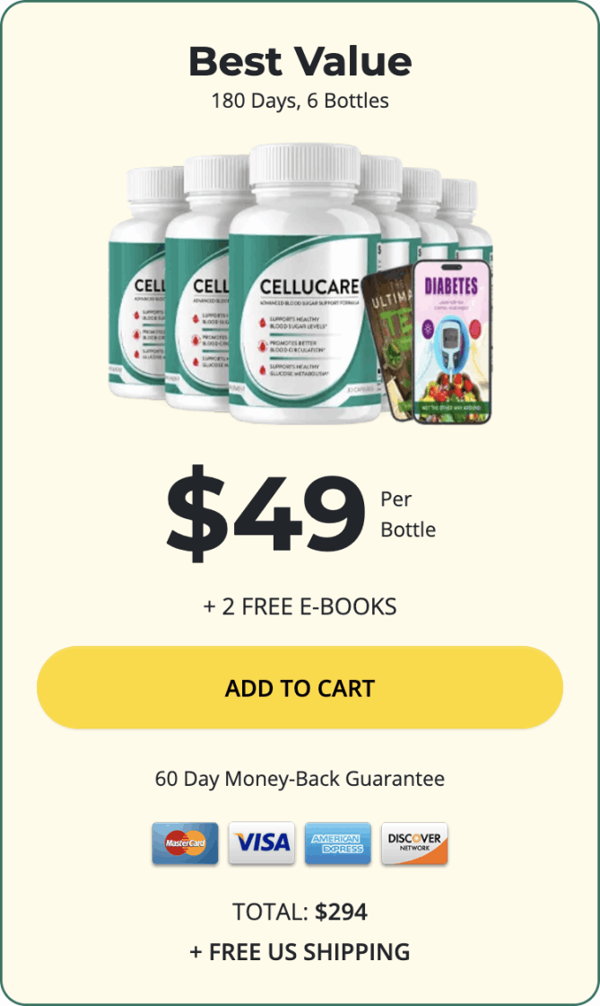 CelluCare 6 bottle 180 day supply best value bundle